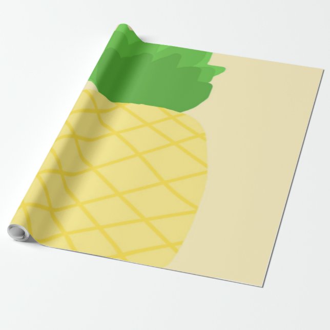 pineapple painting art wrapping paper (Unrolled)
