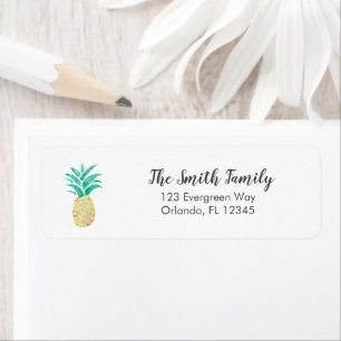 Pineapple Painting Fruit Art Address Label
