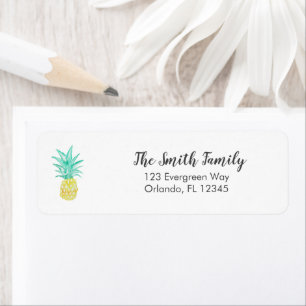 Pineapple Painting Fruit Art Address Label