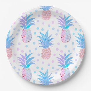 Pineapple Painting Tropical Napkins Paper Plate
