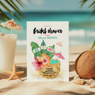 Pineapple Palm Tropical Bridal Shower  Invitation