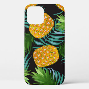 Pineapple Palms Black Tapestry iPhone 12 Case