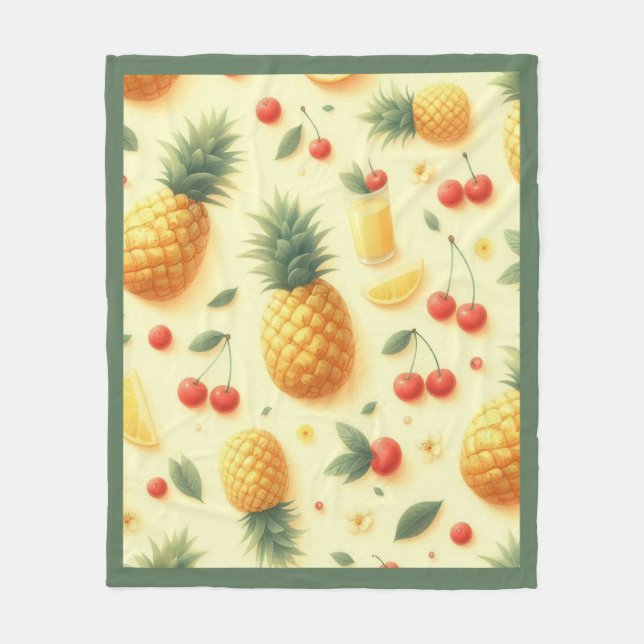 Pineapple Parade Fleece Blanket (Front)