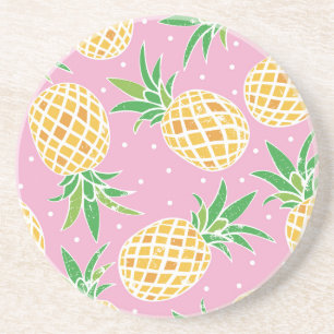 Pineapple Paradise: Tropical Pattern Coaster