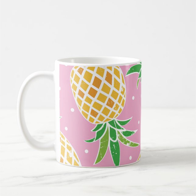 Pineapple Paradise: Tropical Pattern Coffee Mug (Left)