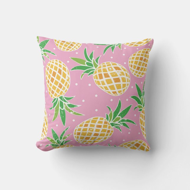 Pineapple Paradise: Tropical Pattern Cushion (Front)