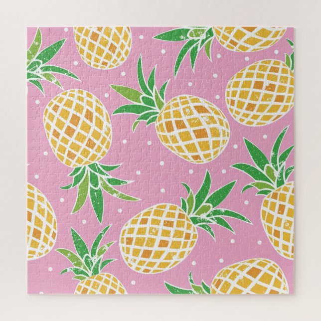 Pineapple Paradise: Tropical Pattern Jigsaw Puzzle (Vertical)