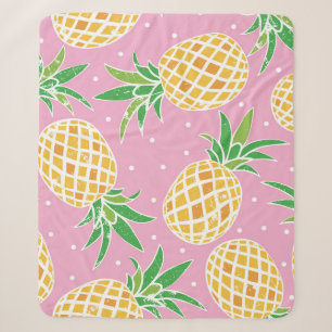 Pineapple Paradise: Tropical Pattern Sherpa Blanket