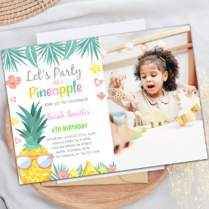 Pineapple Party Birthday Invitations with photo