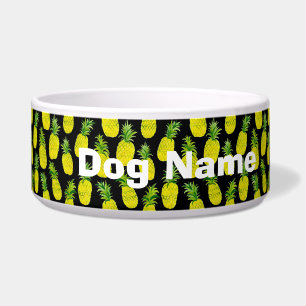 Pineapple Party Black Customised Pet Water or Food