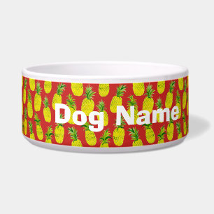 Pineapple Party Red Customised Pet Water or Food