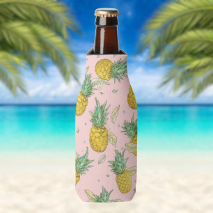 Pineapple Party Tropical Fruit Pattern Bottle Cooler