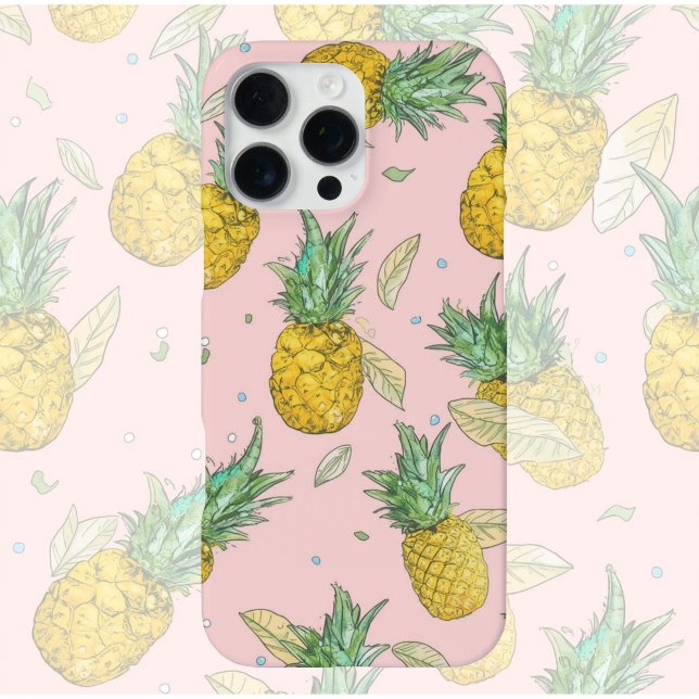 Pineapple Party Tropical Fruit Pattern | Cute  iPhone Case (Creator Uploaded)