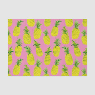 Pineapple Party Watercolor Pink Green Gift Tissue Paper