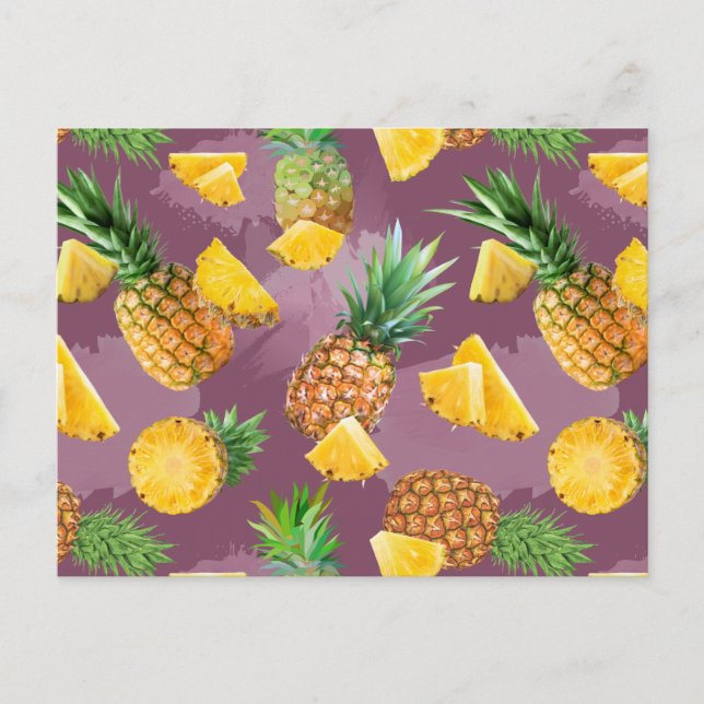 Pineapple Pattern 3 Holiday Postcard (Front)