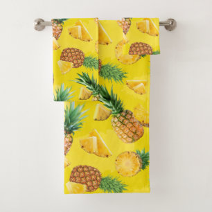 Pineapple Pattern 7 Bath Towel Set