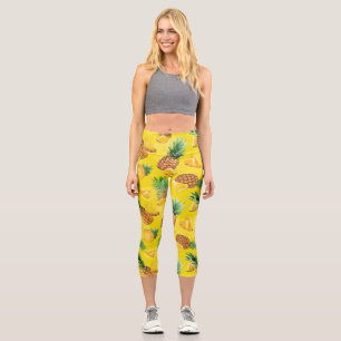 Pineapple Pattern 7 Capri Leggings