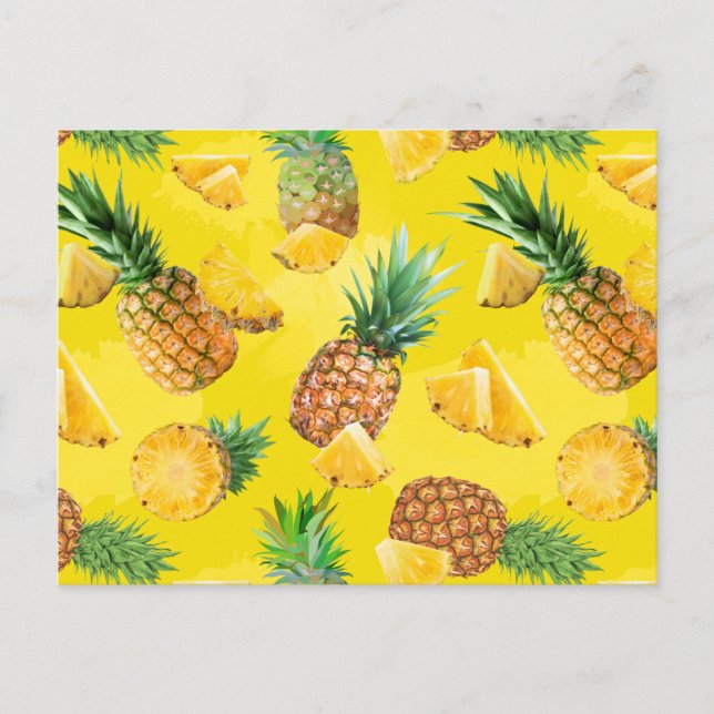 Pineapple Pattern 7 Holiday Postcard (Front)
