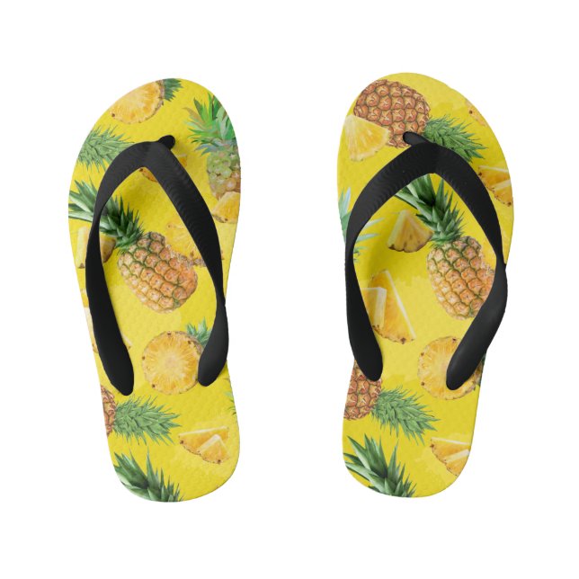 Pineapple Pattern 7 Kid's Flip Flops (Footbed)