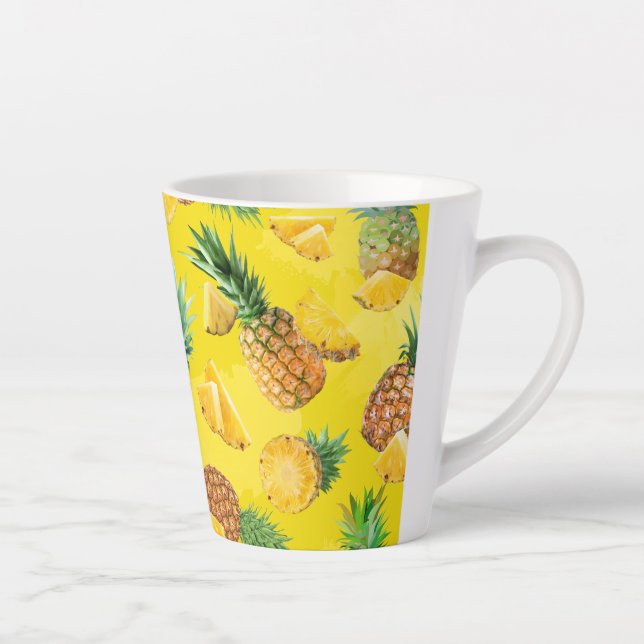 Pineapple Pattern 7 Latte Mug (Right)