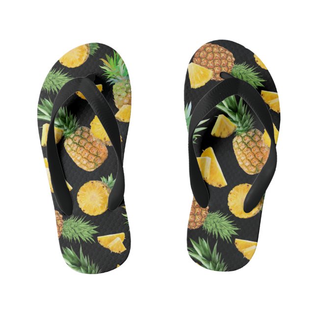 Pineapple Pattern 8 Kid's Flip Flops (Footbed)