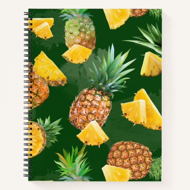 Pineapple Pattern 9 Notebook (Front)