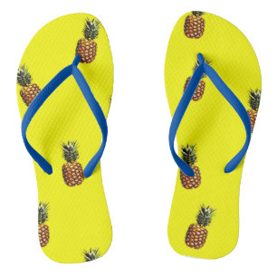 Pineapple pattern flip flops