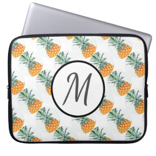 Pineapple Pattern Monogram Computer Laptop Sleeve