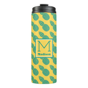 Pineapple Pattern   Monogram Thermal Tumbler