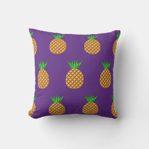 Pineapple Pattern On Purple Background Cushion