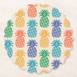 Pineapple Pattern Paper Coaster