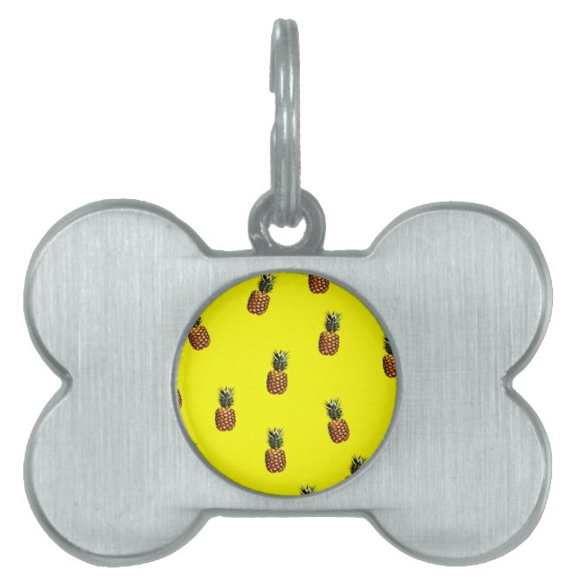pineapple pattern pet ID tag (Front)