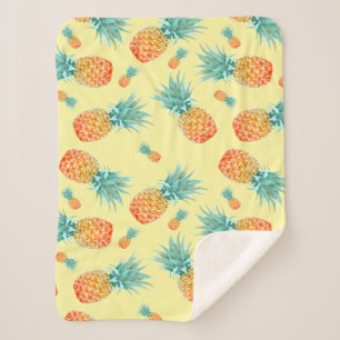 Pineapple Pattern Sherpa Blanket