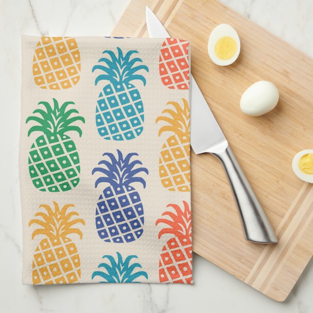 Pineapple Pattern Tea Towel (Quarter Fold)