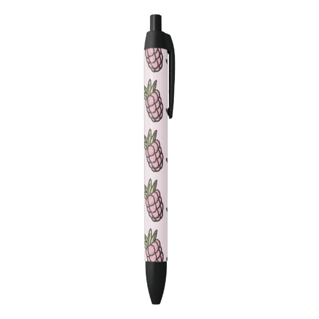 Pineapple Pattern Y2K Retro Funky Black Ink Pen (Bottom (Vertical))