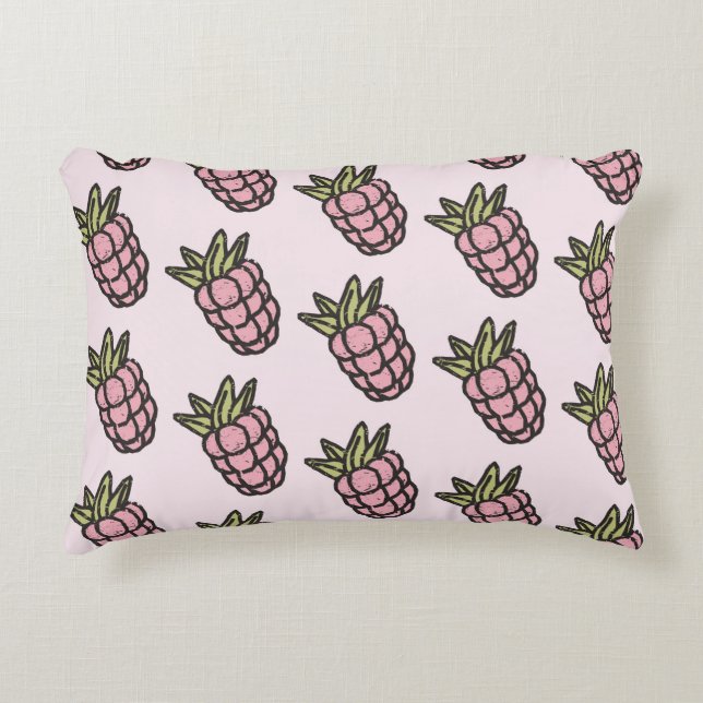 Pineapple Pattern Y2K Retro Funky Decorative Cushion (Front)