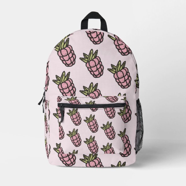 Pineapple Pattern Y2K Retro Funky Printed Backpack (Front)