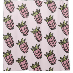 Pineapple Pattern Y2K Retro Funky Shower Curtain