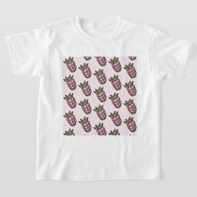 Pineapple Pattern Y2K Retro Funky T-Shirt (Laydown)