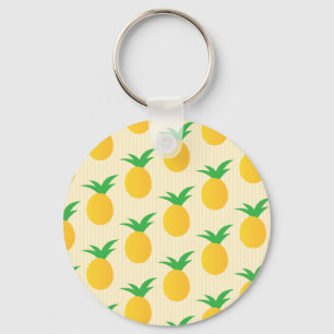 Pineapple Pattern Yellow Green Key Ring