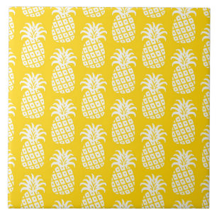 Pineapple Pattern Yellow & White Tile