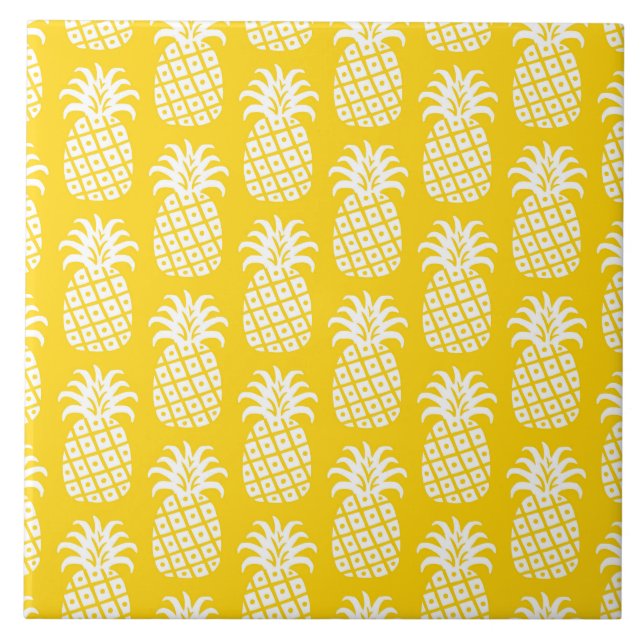 Pineapple Pattern Yellow & White Tile (Front)