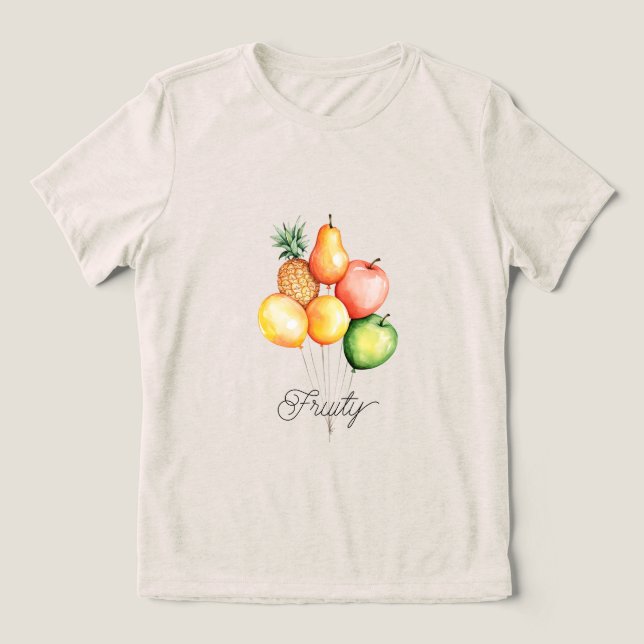 Pineapple Pear Fruits Balloon Tri-Blend Shirt (Design Front)