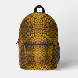 Pineapple Peel Texture Golden Pattern Printed Backpack
