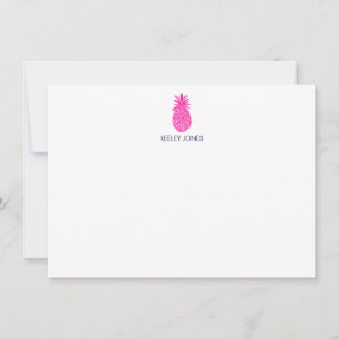 Pineapple Personalised Flat Note Card