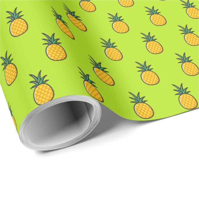 Pineapple Personalised Tropical Luau Gift Wrap (Roll Corner)