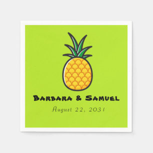 Pineapple Personalised Tropical Wedding Napkins