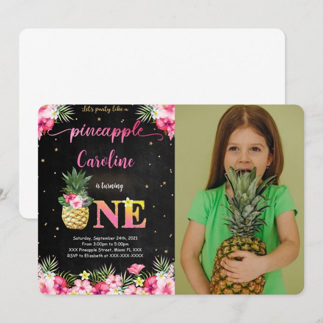 Pineapple Photo Invitation (Front/Back)