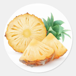 Pineapple pieces classic round sticker