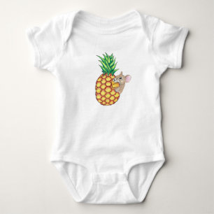 Pineapple Pika Eating Fruits Baby Bodysuit